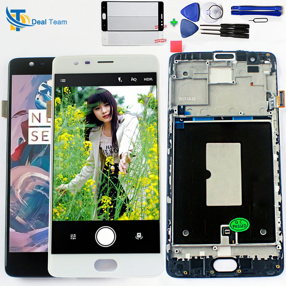

Deal Team AMOLED for Oneplus Three oneplus 3 A3000 A3003 LCD Screen Display Touch Screen Digitizer Assembly For Oneplus 3T A3010