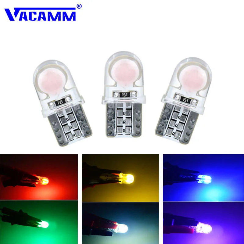 Vacamm 6pcs T10 W5W 168 194 LED Parking Lights Car Interior Lighting Bulb Silicone 12V Turn Side