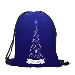 Merry Рождество простой большая емкость сумки конфеты сумка рюкзак Комплект Карман Drawstring сумка для хранения женский Bolsa A8