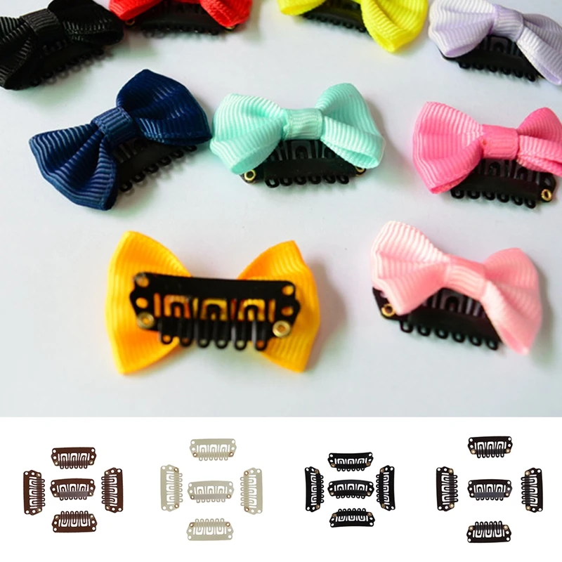 50 Pcs/lot Solid Dot Baby Mini Small Hair Clips Weft Snap Clips Hair