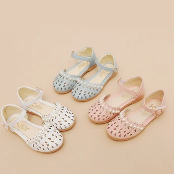 

Summer Pearl Baby Girl Sandals Anti-slip Soft Sole Bottom Walking Princess Shoes