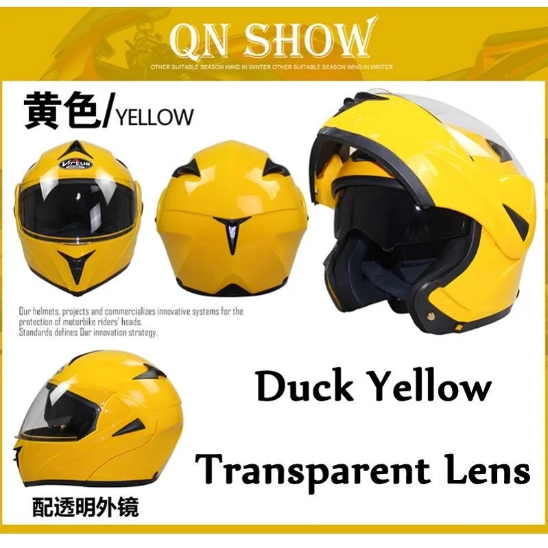 

Arrivals Dual Visor Modular Flip Up helmet motorcycle helmet racing Motorcross helmeTransparent lens 2017 yellow red blue
