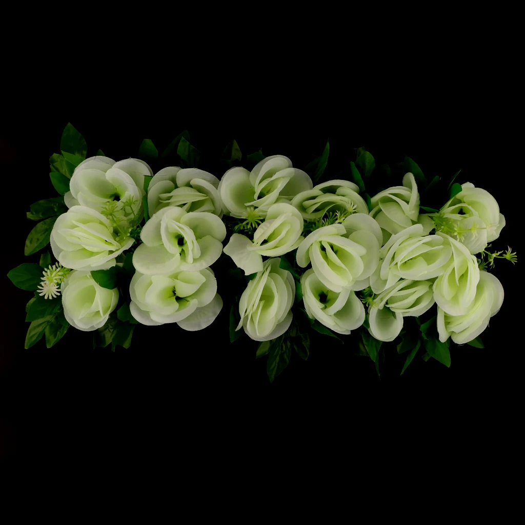 MagiDeal Artificial Silk Rose Flower Wall Panel Archway Main Road Pillar Wedding Funeral Venue Decor