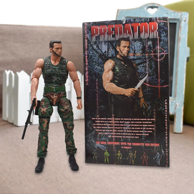 

18''45cm Arnold Schwarzenegger 1/4 Scale Predator Action Figure Toys PVC Movie&TV Models Doll Gift For Children Free Shipping