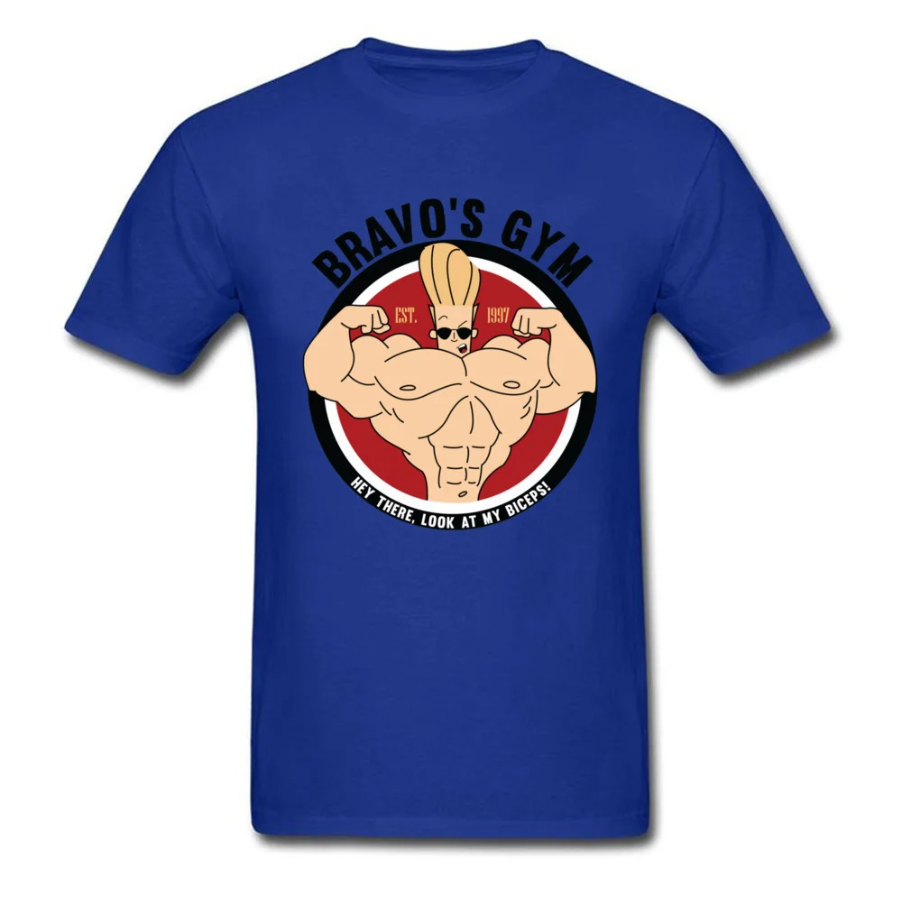 Bravos Gym 21545 Tops Tees 2018 New Crewneck Street Short Sleeve 100% Cotton Men's T Shirts Normal Tee-Shirts Top Quality Bravos Gym 21545 blue