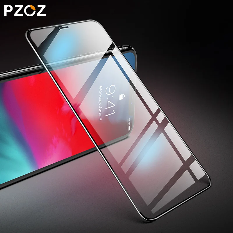 PZOZ Gehärtetem Glas für iphone xr 5D volle abdeckung Screen Protector für iphone xs Max Glas Film