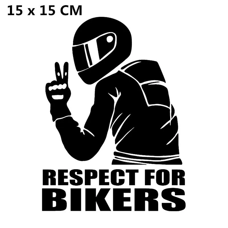 

Respect For Bikers Auto Decoration Car Styling Accessories JDM Vinyl Sticker Funny Motorcycle Removable Decal For VW Audi Toyota