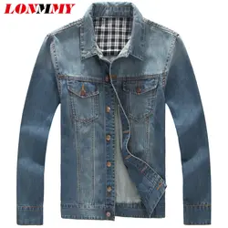 LONMMY 5XL 6XL 7XL Верхняя одежда Джинсовая куртка мужская куртка уличная ветровка куртка-бомбер мужская одежда 2018 джинсовая куртка мужская