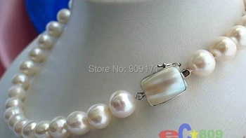 

Free Shipping>>HUGE 17" 12MM ROUND WHITE FW PEARL NECKLACE MABE