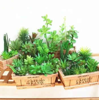 

10pcs/lot Various artificial succulents landscape decoration flower green fake succulent plant garden arrangement decoratio
