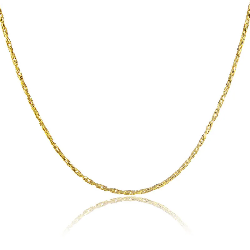 2 мм цепи оптом модные ювелирные изделия 24 к Желтое золото цвет ожерелья цепочки ожерелья