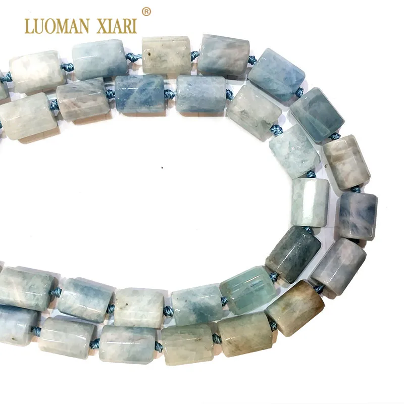 Цилиндрические бусины из искусственного камня LUOMAN XIARI Aquamarin для самостоятельного