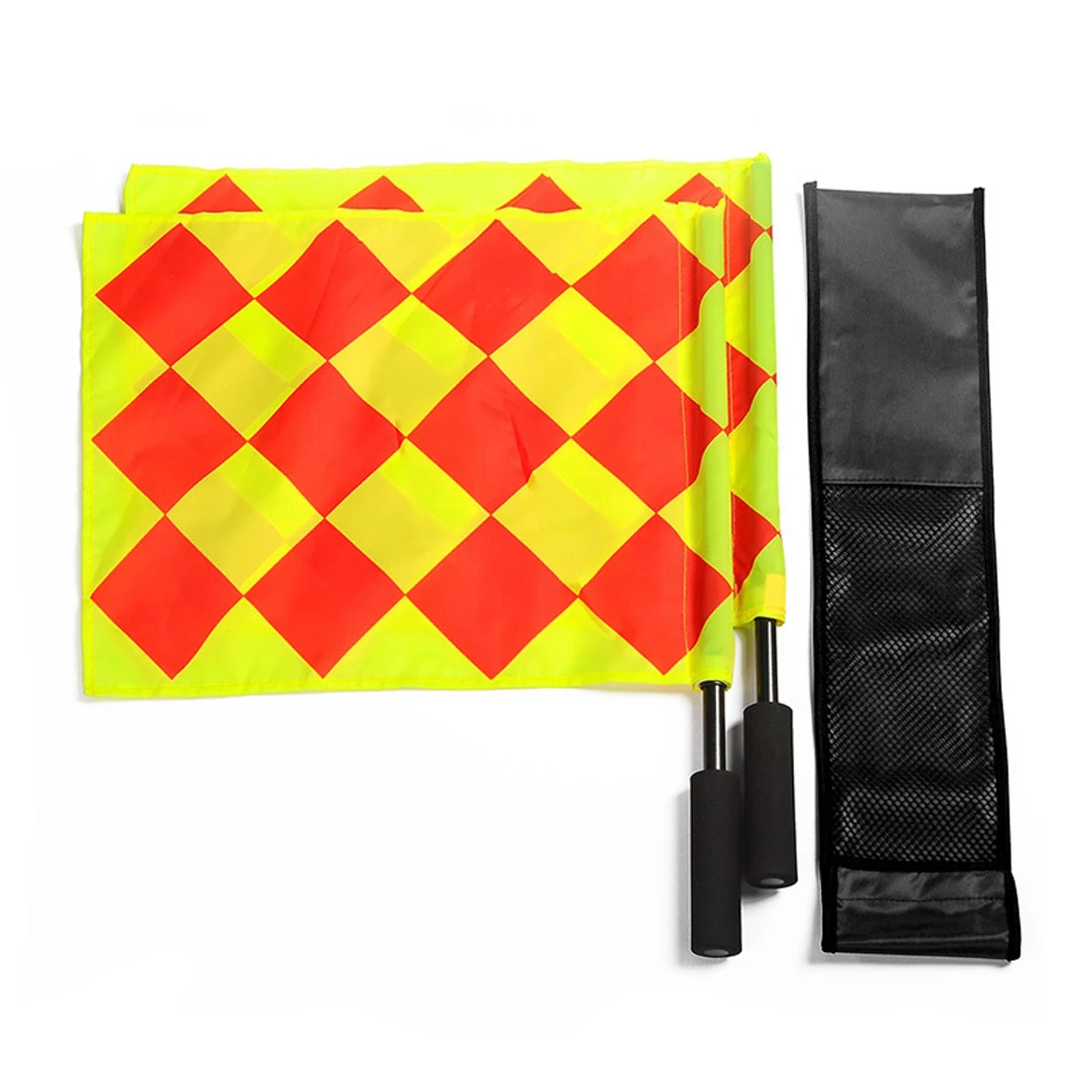 

Pro Soccer Referee Flag Football Judge Sideline Fair Play use Sports Match Football Linesman Flags Referee Equipment with Bag