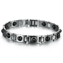 Модный магнитный браслет для похудения в итальянском стиле 316L браслет из нержавеющей стали с магнитной энергией и камнем для здоровья для мужчин
