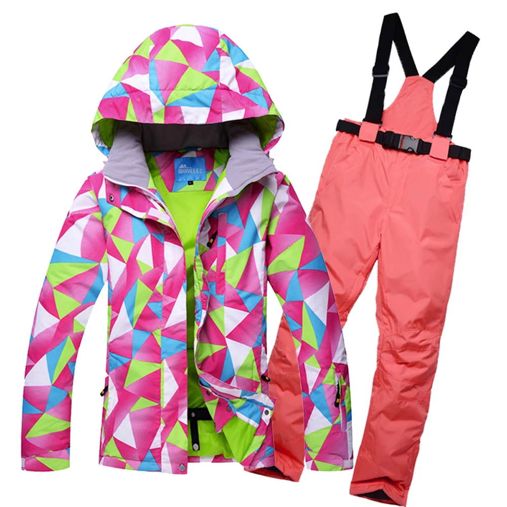 

HOTIAN Ski Suit Women Snowboard Ski Jacket And pants Windproof Waterproof Outdoor Ski Set For Women