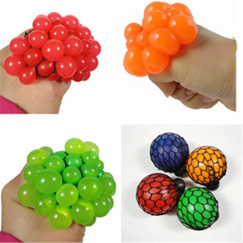 

1Pcs Random Color Cute Stop Stress Face Reliever Grape Ball Autism Mood Squeeze Relief Healthy Toy FREE SHIPPING