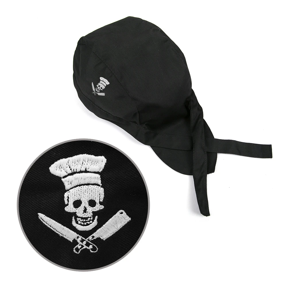 Novelty Chef Knife Embroidered Design Chef Waiter Cook Hat Unisex Adjustable Kitchen Restaurant Cooking Baker BBQ Black Work Hat - Цвет: 8