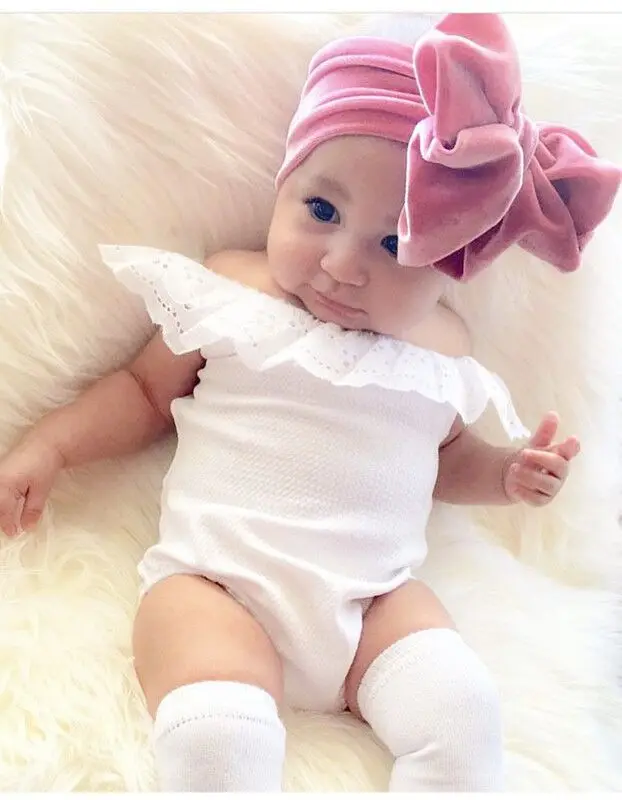 

New Fashion 6colors Big bowknot Headband baby girl headbands Bow hair band children kid Cotton turban Head Wrap Hair Accessories