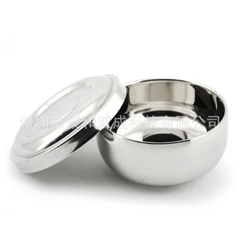 

by dhl 50pcs Stainless Steel Shaving Bowl Barber Beard Razor Cup For Shave Brush Male Face Cleaning Soap Mug Tool Set Silver