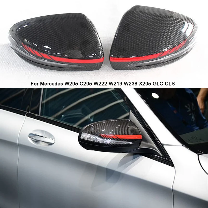 

For Mercedes Benz W205 C205 W222 W213 W238 X205 Carbon Fiber Rear View Cap Mirror Cover E C S GLC Class AMG replacement 2014+