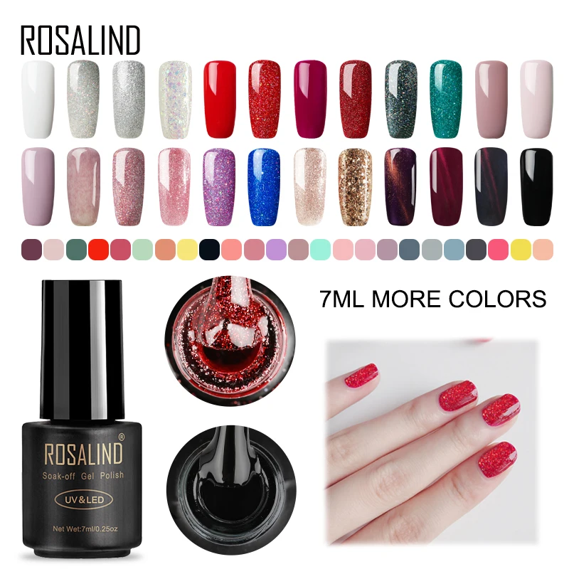 ROSALIND 7 ml UV Gel Vernis À Ongles Set Pour Manucure Gellak Semi Permanent Hybride Ongles Art Hors Premier Blanc gel vernis à ongles