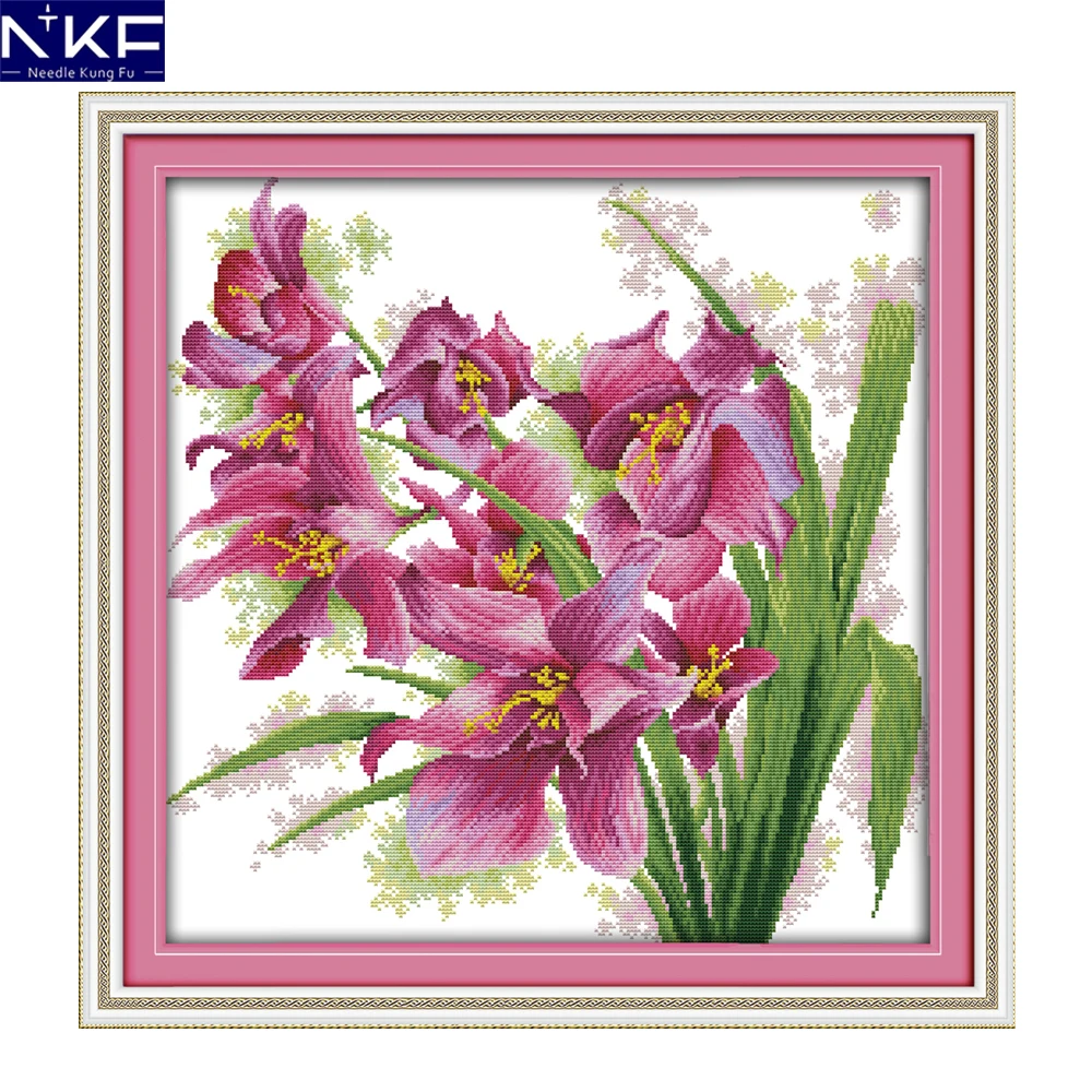 Buy NKF Orchid Cross Stitching Needlework DIY Kits