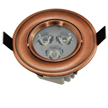 10 шт./партия,, 3 Вт/5 Вт/7 Вт/9 Вт/12 Вт светодиодный потолочный светильник, Красный Бронзовый встраиваемый потолочный светильник, Классический Чистый/теплый белый 85-265 в