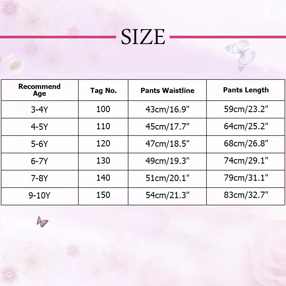 girls pants size