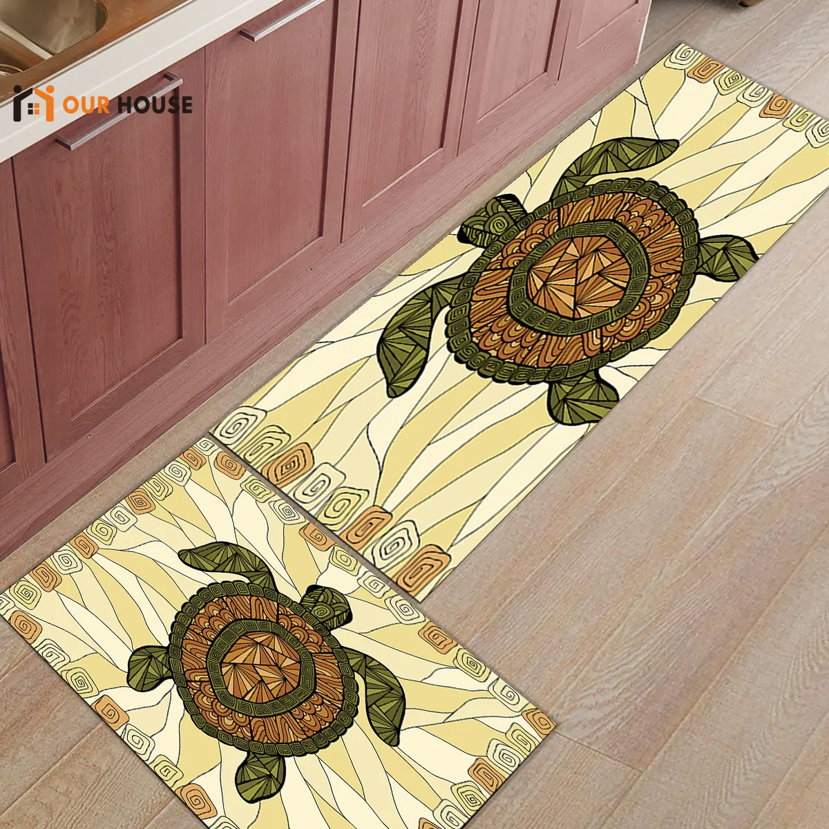

Ourhouse Geometrid Turtle Geometry Doormats For Entrance Way Boot Shoes Scraper Machine Washable Accessory Sets Floor Carpets