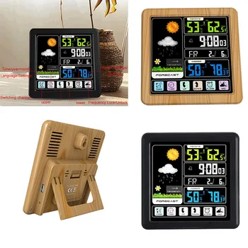 

Full-Touchh Wireless Meteorological Color Clock Indoor Outdoor Temperature Humidity Meter Support Seven Languages