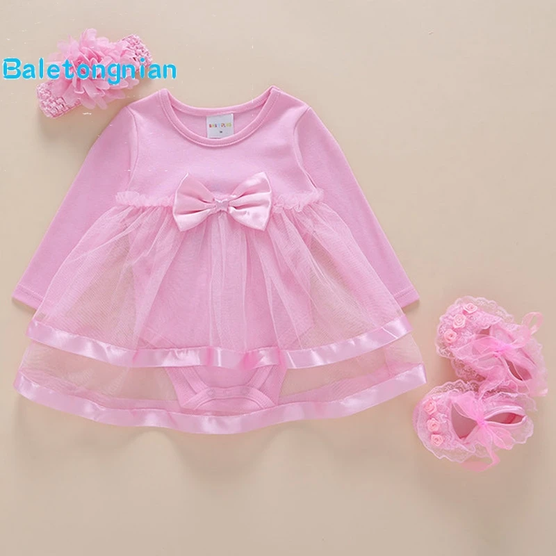 

2019 New Born Baby Girl Princes Dress Newborn Dress for 1st Birthday Outfits Long Sleeve Princess Baby Dresso 0-24 months D70