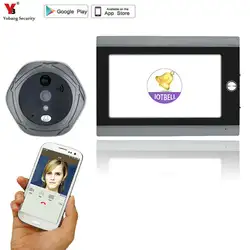 720 P Wi Fi Беспроводной цифровая, с глазком, для входной двери просмотра 7 "передней двери глазок камера дверные звонки с домофон или взять видео