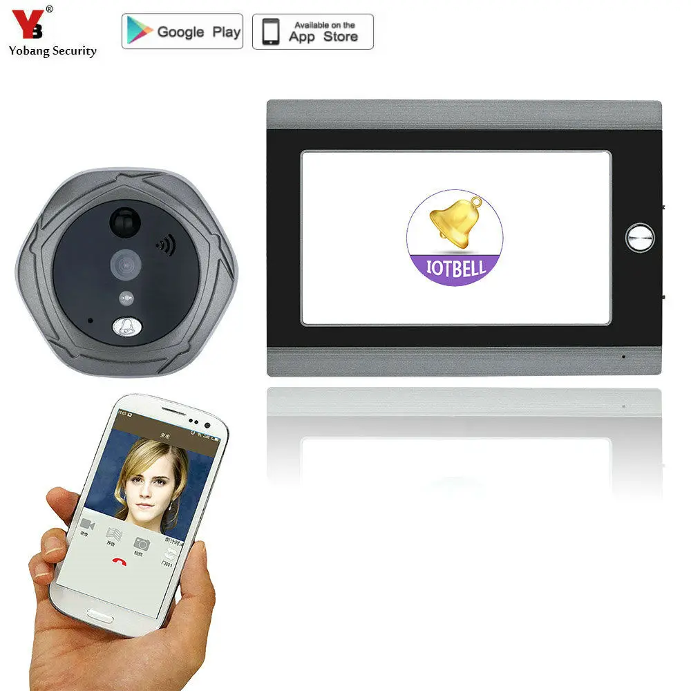 

720P WiFi Wireless Digital Peephole Door Viewer 7" Front Door Peephole Camera Wifi Doorbell with Intercom or take video