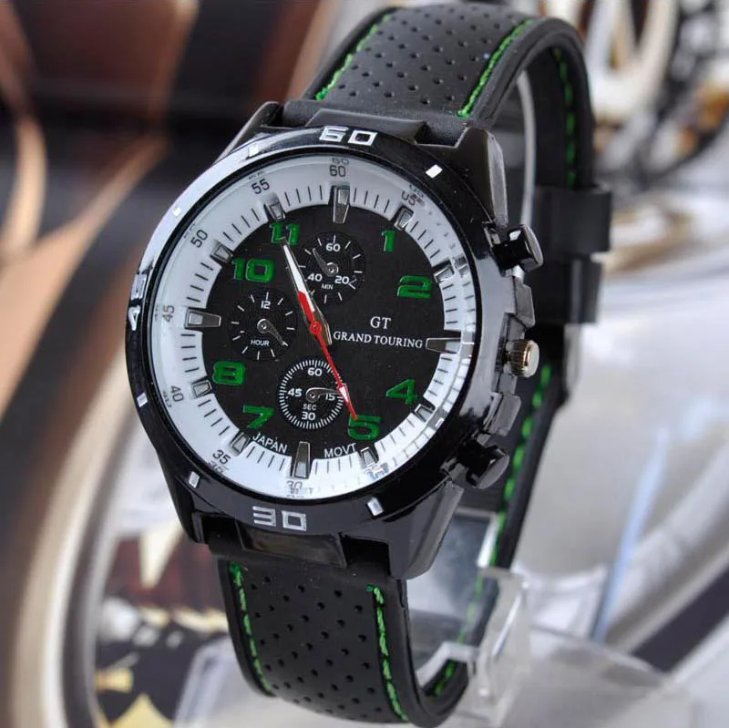 Топ люксовый бренд Модные военные кварцевые часы мужские спортивные наручные часы Мужские часы 8O75 - Цвет: Circle Green