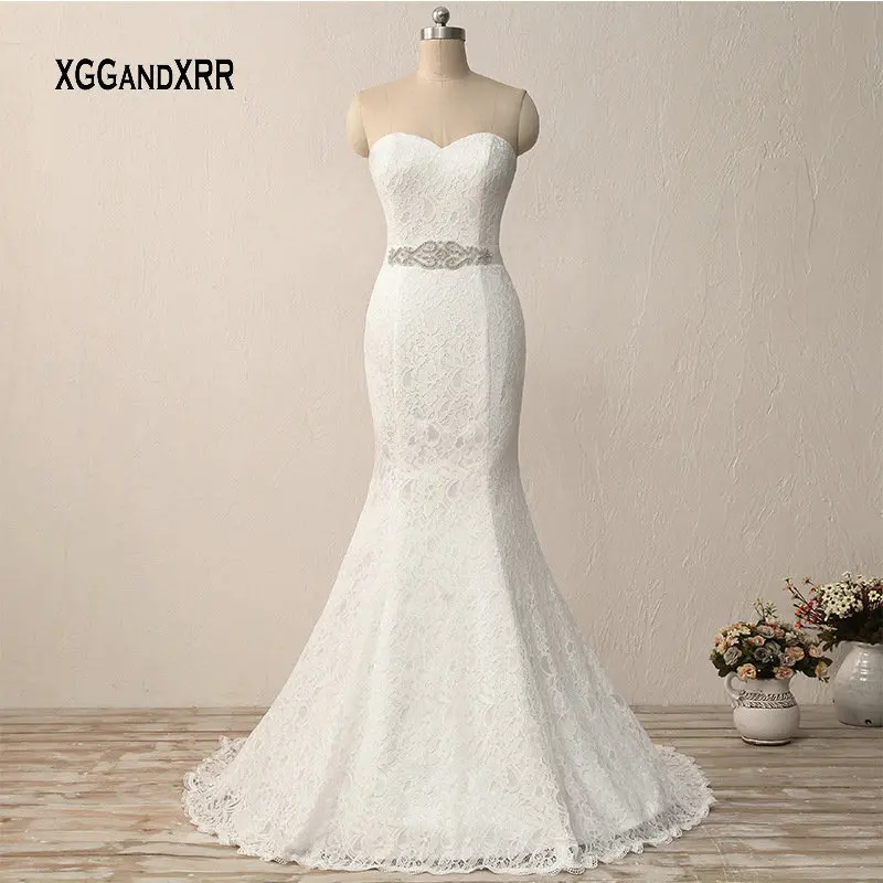 

Big Sale Lace Mermaid Wedding Dress 2019 Sweetheart off Shoulder Sexy Backless Long Bride Dress Vestido De Noiva Bridal Gowns