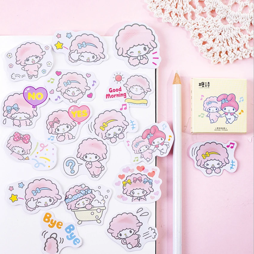 

45pcs/box Cute Soft Lamb Mini paper sticker Diary Scrapbooking Decorative DIY Stickers Stationery