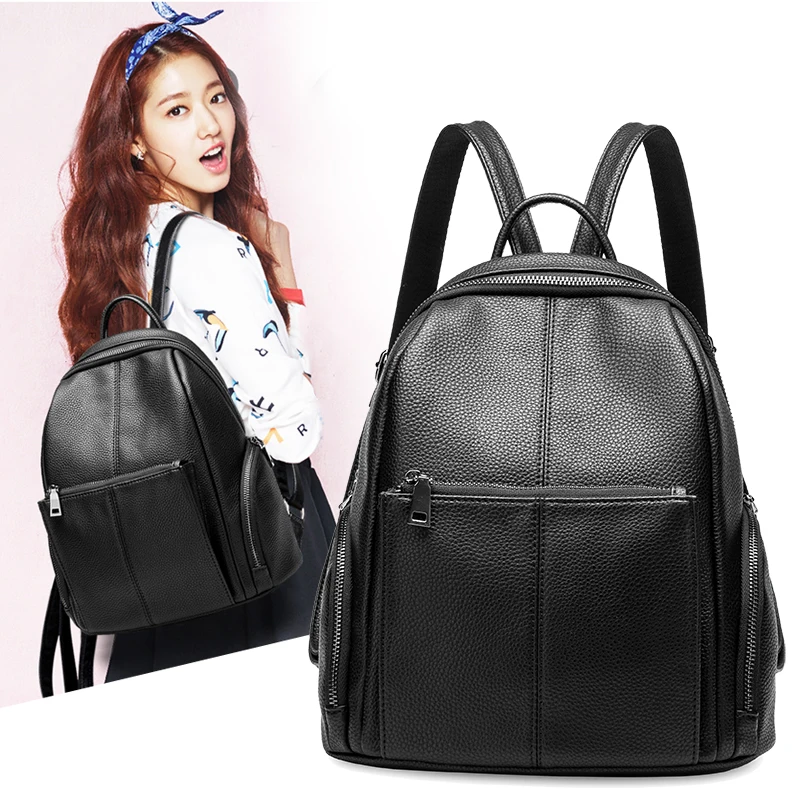 

CHISPAULO Fashion Women Backpack Genuine Leather Backpack Women Travel Bag College Preppy School Bag For Teenagers Girls N140