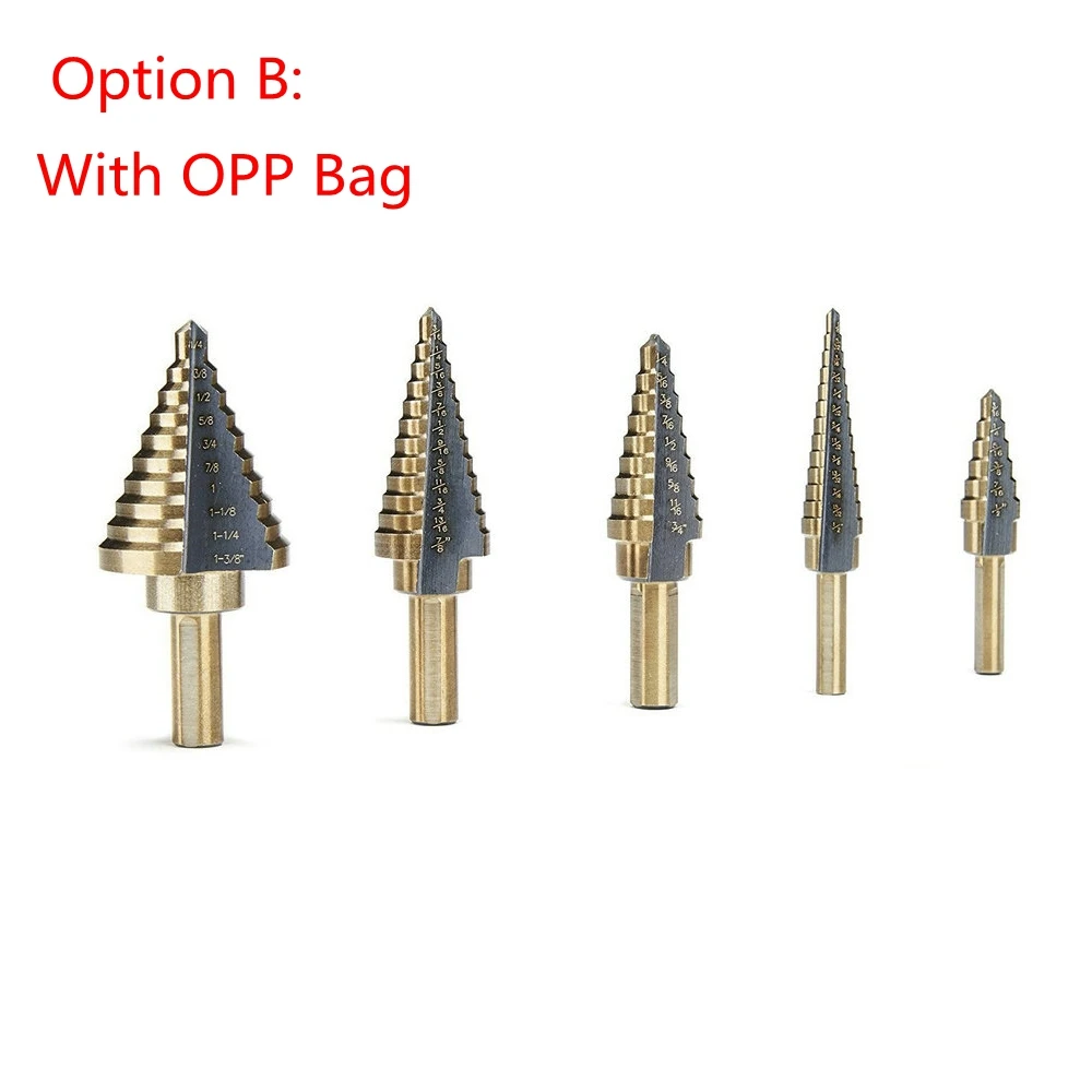 5Pcs Step Drill Bit Set 50 Sizes Bits Center Drill Perforator Hole Cutter Tools