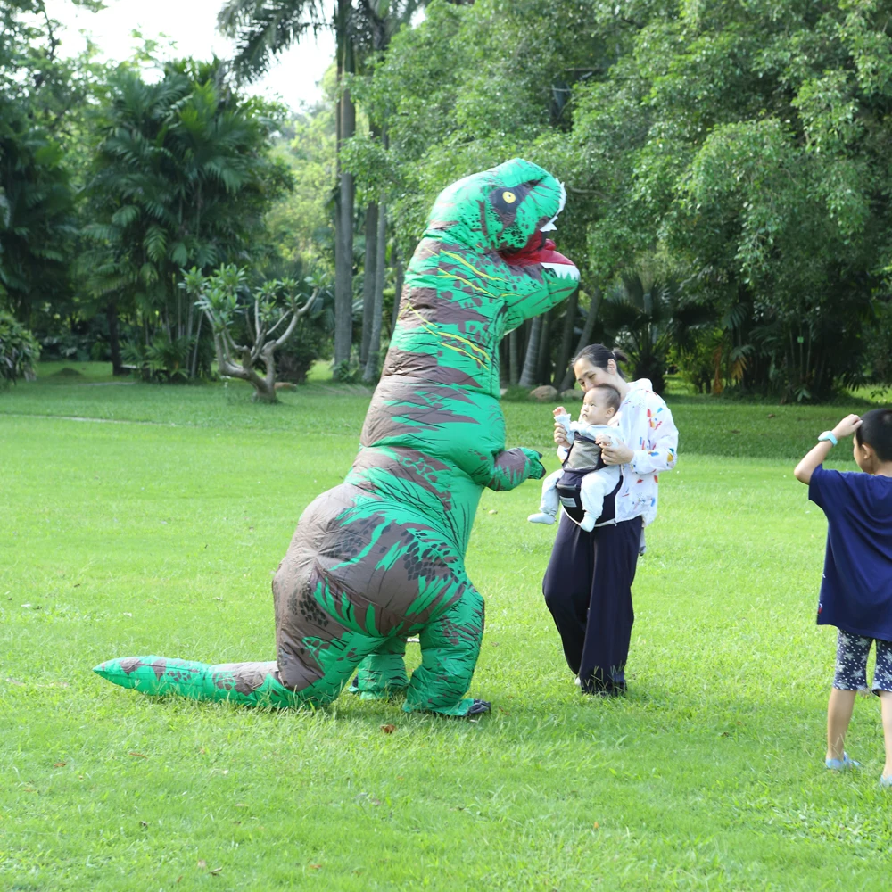 Надувной костюм динозавра T REX Костюм Парк Юрского периода надувной динозавр Хэллоуин косплей костюмы для взрослых детей