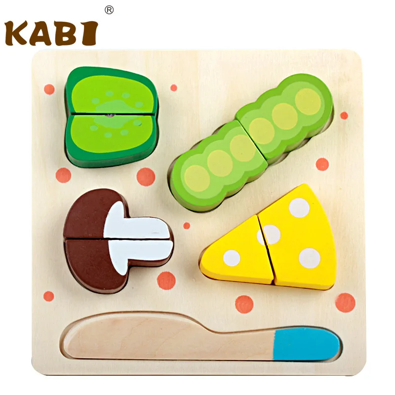 Деревянные игрушки для ролевых игр классические кубики фруктов Кухонные