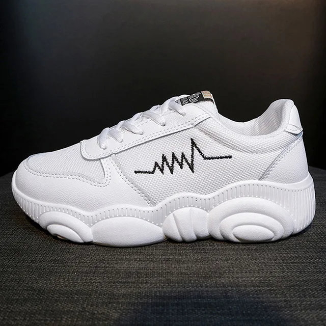 Женская Вулканизированная обувь; весенняя женская обувь; белые кроссовки; дышащие удобные женские кроссовки; модная женская обувь на плоской подошве; tenis feminino - Цвет: Белый