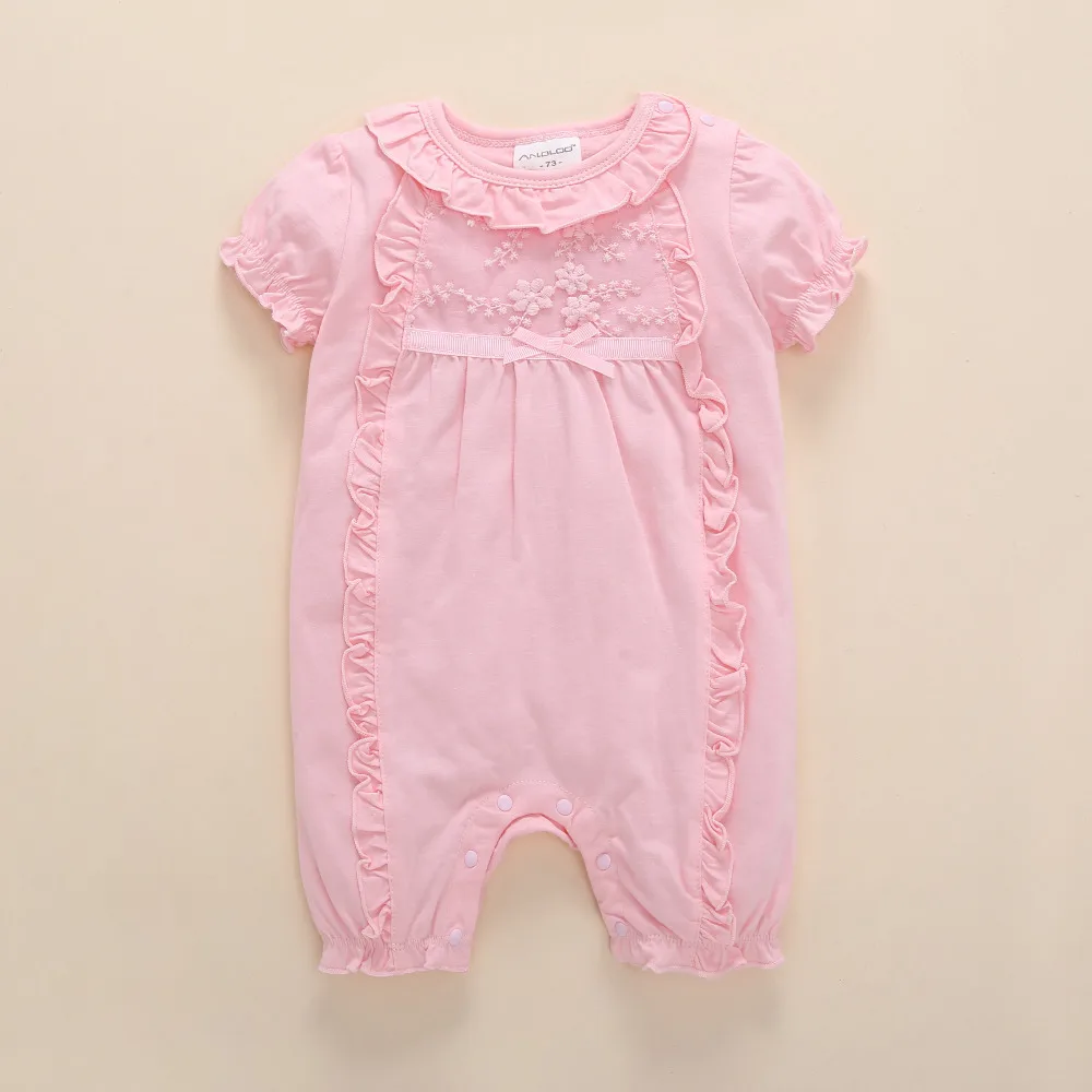 Одежда для новорожденных девочек комбинезоны с кружевными цветами, белые хлопковые мягкие детские комбинезоны летний комплект одежды для малышей от 0 до 3 месяцев, Одежда для новорожденных