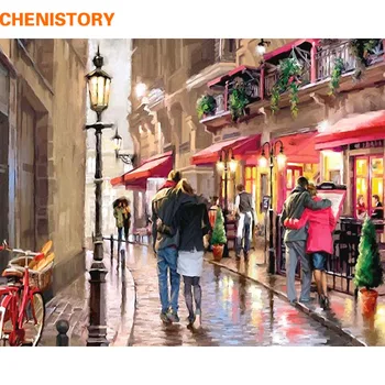 

CHENISTORY Modern City Landscape Diy Digital Oil Painting By Numbers Kit Coloring Acrylic Paint On Canvas For Home Decor 40x50cm
