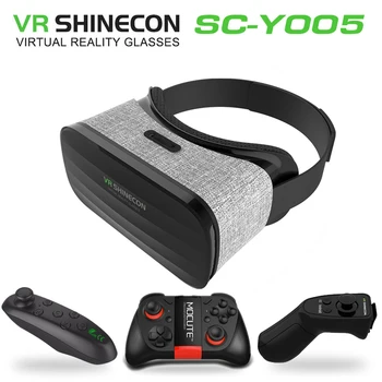 

2019 Original VR Shinecon Y005 3D Immersive Virtual Reality Glasses Cardboard VR for 4.3-6.0 inch Smartphone + Controller