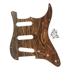FLEOR деревянные цветные Запчасти для электрической гитары 11 отверстий SSS Pickguard скретч пластина с винтами для струнной гитары