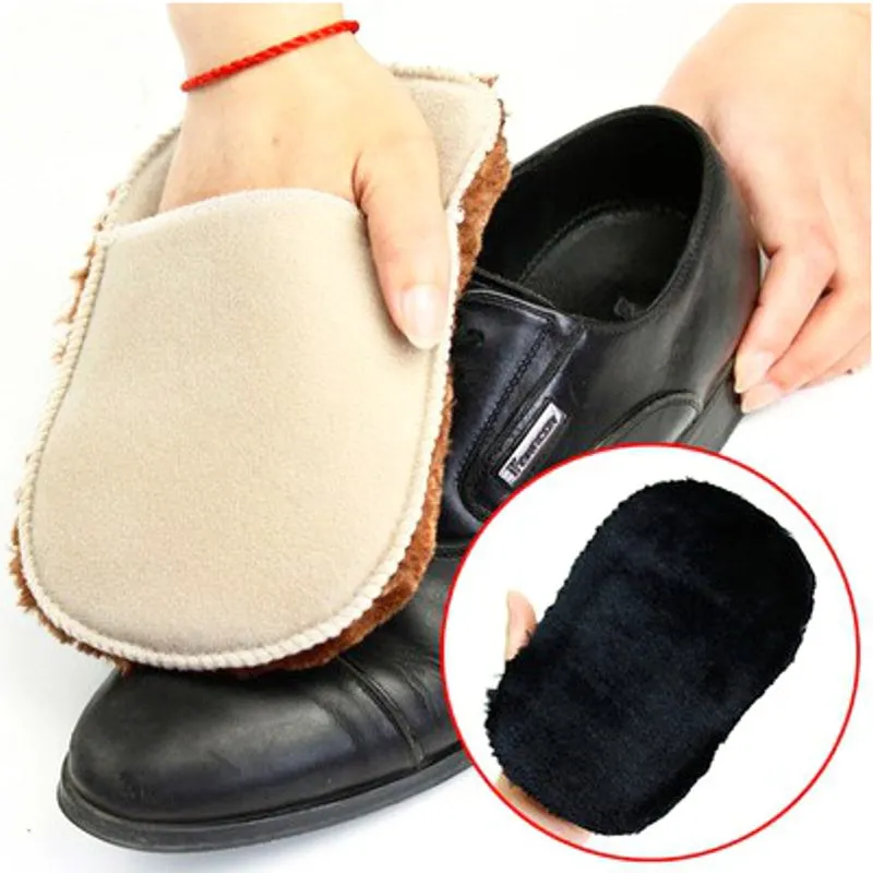 

BSAID 2pcs Soft Plush Mitten Brush For Polishing Shoes Random Color Gloves Design Shoe Care Brush For Leather Product Shoes