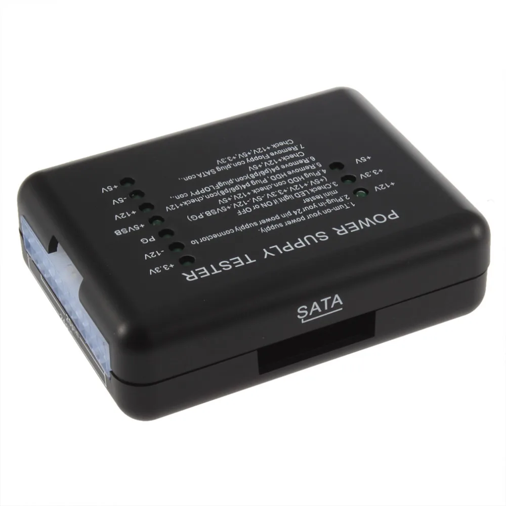 الساخنة إمدادات الطاقة عالميا الصمام 20/24 دبوس atx psu sata hdd تستر مدقق متر pc حساب
