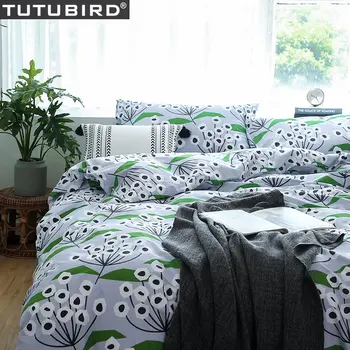 

Floral Cotton bedding set bedspread soft modern brief style duvet covers ocean duvet bed linen sheet pillowcase 4pcs