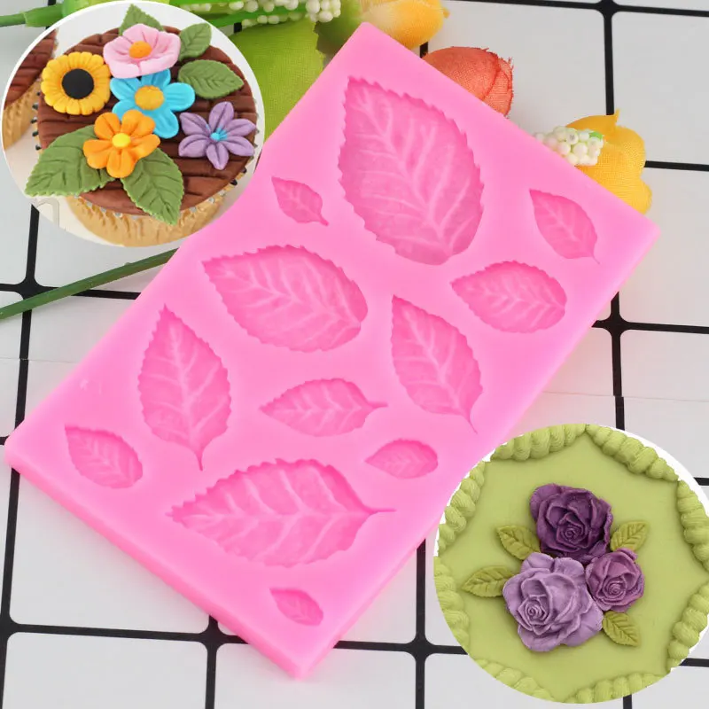 

Mujiang DIY Tree Leaf Press Molding Silicone Mold Cake Decorating Fondant Molds Cake 3D Leaves Chocolate Candy Fimo Clay Mould