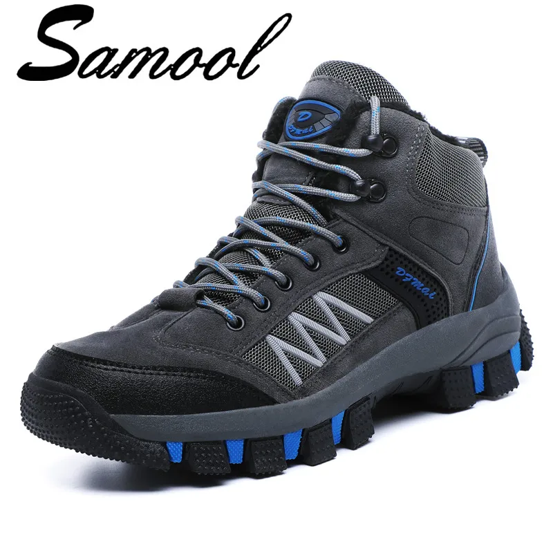

Men Boots Lace-Up Winter Leather Martin Boots Men Waterproof Work Tooling fur warm outdoor Ankle Boots Casual Shoes Botas kx3